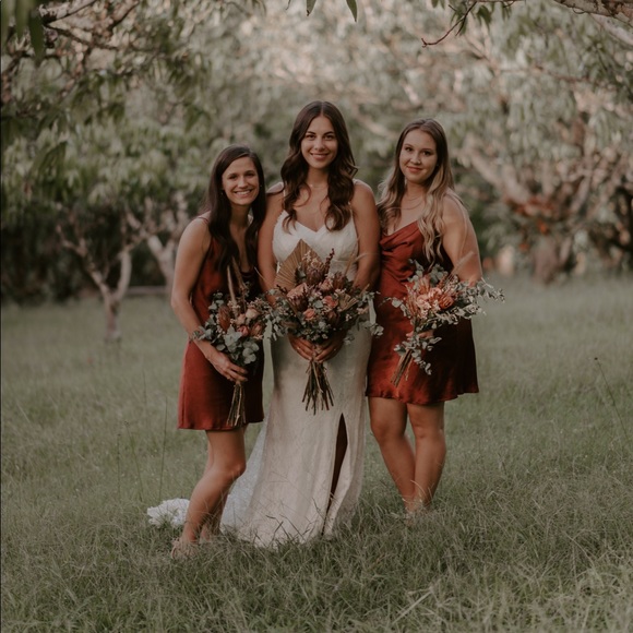 COPY - Burnt Orange Slip Dress - Picture 2 of 4